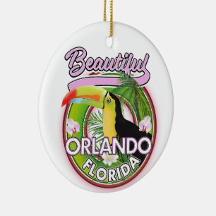 Mooie Miami Orlando reislogo Keramisch Ornament