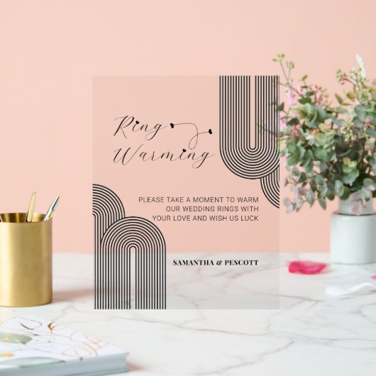 Mooie minimale ringen Warming Bruiloft Acryl Bord (Huwelijk)