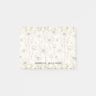 Mooie Minimalistische Bloemenpatroon Post-it® Notes