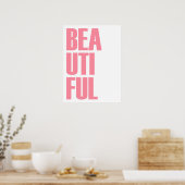 Mooie minimalistische roze typografie poster (Keuken)