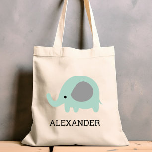 Mooie Mintgroene Olifant Persoonlijke Kinderen Tote Bag