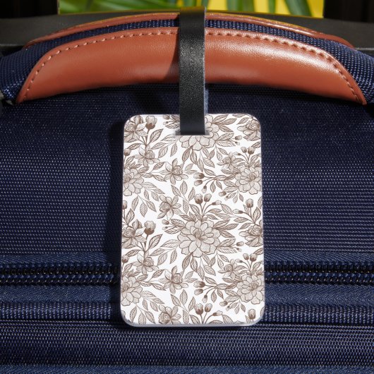 Mooie Mocha Mousse  Bloemen Bagagelabel (Achter Insitu 4)