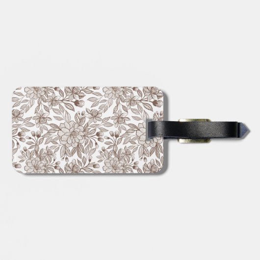 Mooie Mocha Mousse  Bloemen Bagagelabel (Achterkant horizontaal)