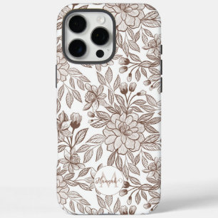 Mooie Mocha Mousse  Bloemen iPhone 16 Pro Max Hoesje