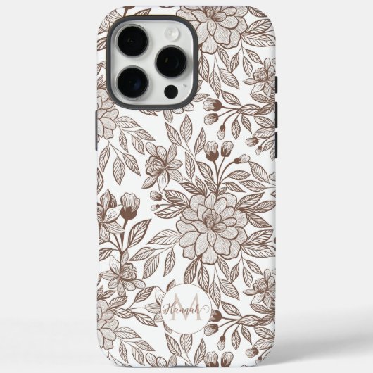 Mooie Mocha Mousse  Bloemen Case-Mate iPhone Case (Achterkant)