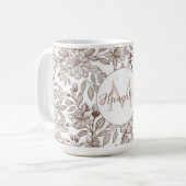 Mooie Mocha Mousse  Bloemen Koffiemok (Voorkant links)