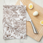 Mooie Mocha Mousse  Bloemen Theedoek (Quarter Fold)