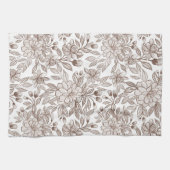 Mooie Mocha Mousse  Bloemen Theedoek (Horizontaal)