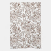 Mooie Mocha Mousse  Bloemen Theedoek (Verticaal)