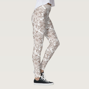 Mooie Mocha Mousse Vintage Bloemen Leggings