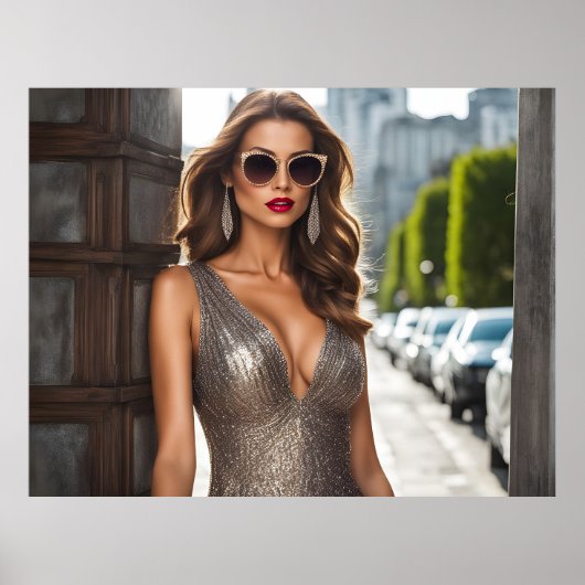 Mooie mode vrouw kunst poster (Voorkant)