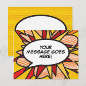 Mooie Moderne Aangepaste Tekstballon Aankondigingskaart (Voorkant / Achterkant)