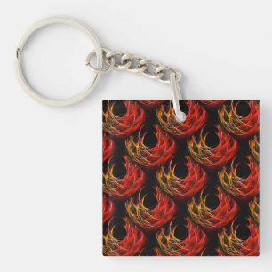 Mooie Moderne Boho Elegante Abstracte Kunst Patroo Sleutelhanger