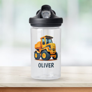 Mooie moderne bouwtruck gepersonaliseerd waterfles