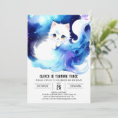 Mooie Moderne Kitten Verjaardag Kaart (Staand voorkant)