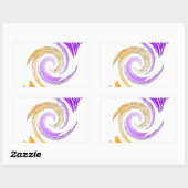 Mooie moderne kunst: Paarse en gouden werveling Rechthoekige Sticker (Vel)