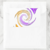Mooie moderne kunst: Paarse en gouden werveling Rechthoekige Sticker (Tas)