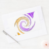 Mooie moderne kunst: Paarse en gouden werveling Rechthoekige Sticker (Envelop)