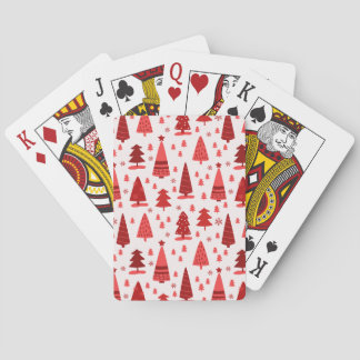 Mooie moderne minimalistische kerstboom bos pokerkaarten