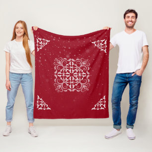 Mooie moderne ornamenten rode fleece deken