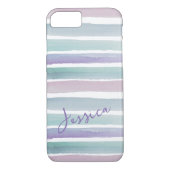 Mooie moderne pastel Waterverf gestreepte Girly Case-Mate iPhone Case (Achterkant)