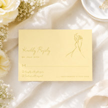 Mooie moderne script boter geel trouw-RSVP