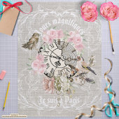 Mooie moderne  textuur roos Frankrijk Tissuepapier