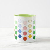 Mooie, moderne, veelkleurige hangende cirkels mok (Midden)