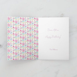 Mooie moderne waterverf bloemen met monogram kaart