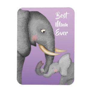 Mooie moeder & baby olifant magneet