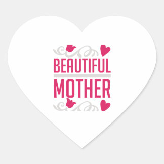 Mooie Moeder Elegante Bloemhart Typografie G Hart Sticker