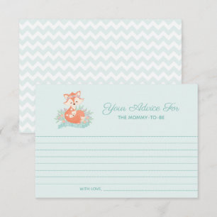 Mooie moeder en Baby Fox Boy Baby shower Advies Kaart