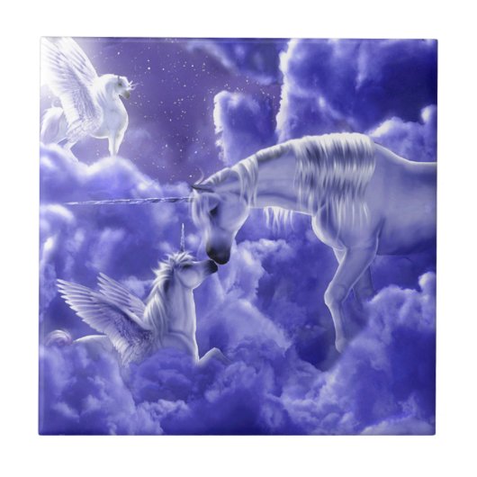 Mooie moeder en dochter van Unicorn Tegeltje (Voorkant)