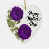 Mooie Moederdag Paarse Rozen Keramisch Ornament (Rechts)