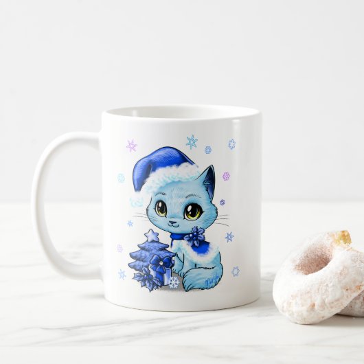 Mooie Mok met kerstkat met hand van Mei Yu (Met donut)