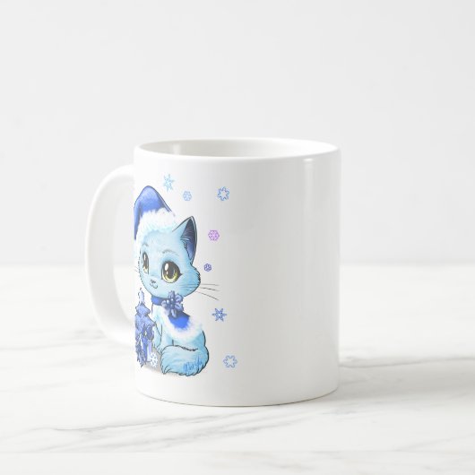 Mooie Mok met kerstkat met hand van Mei Yu (Voorkant links)