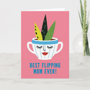 Mooie mok met planten wenskaart kaart