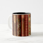 Mooie Mok van boekencellen met twee-tonen koffie (Voorkant links)