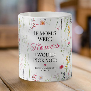 Mooie mok voor mama met waterverf bloemen