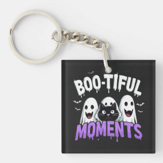 Mooie Momenten Mooie Halloween Geesten en Vleermui Sleutelhanger