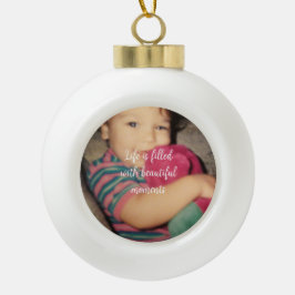 Mooie momenten op je foto keramische bal ornament