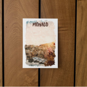 Mooie Monaco zonsondergang schilderij Briefkaart