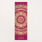 Mooie Monogram heet Roze Gold Mandala Yoga Mat (Achterkant)