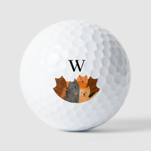 Mooie Monogram Kat Golfballen (Voorkant)