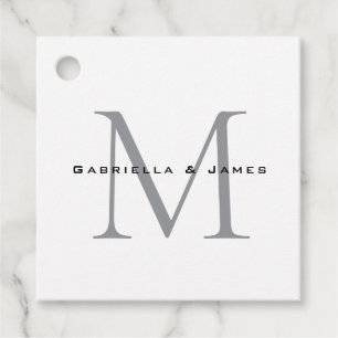 Mooie monogram zwart wit grijs kalligrafie bedankjes labels