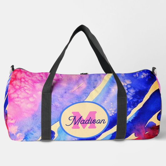 Mooie monogrammed duffel tas (Voorkant)