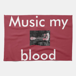 Mooie mooie Afrikaanse Gitaar Grijswaarden Motief  Theedoek