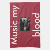 Mooie mooie Afrikaanse Gitaar Grijswaarden Motief Theedoek (Verticaal)