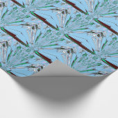 Mooie mooie Aqua Blue Amazing Floral Motive Art Cadeaupapier (Hoek)