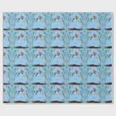 Mooie mooie Aqua Blue Amazing Floral Motive Art Cadeaupapier (Vlak)